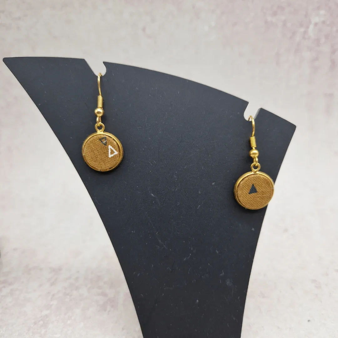 Fabric cabochon style earrings. various designs