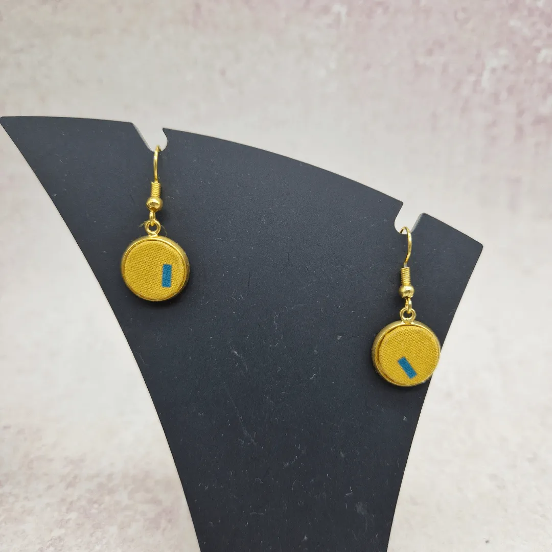 Fabric cabochon style earrings. various designs