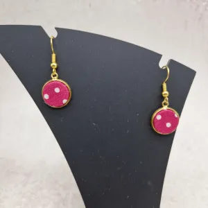 Fabric cabochon style earrings. various designs