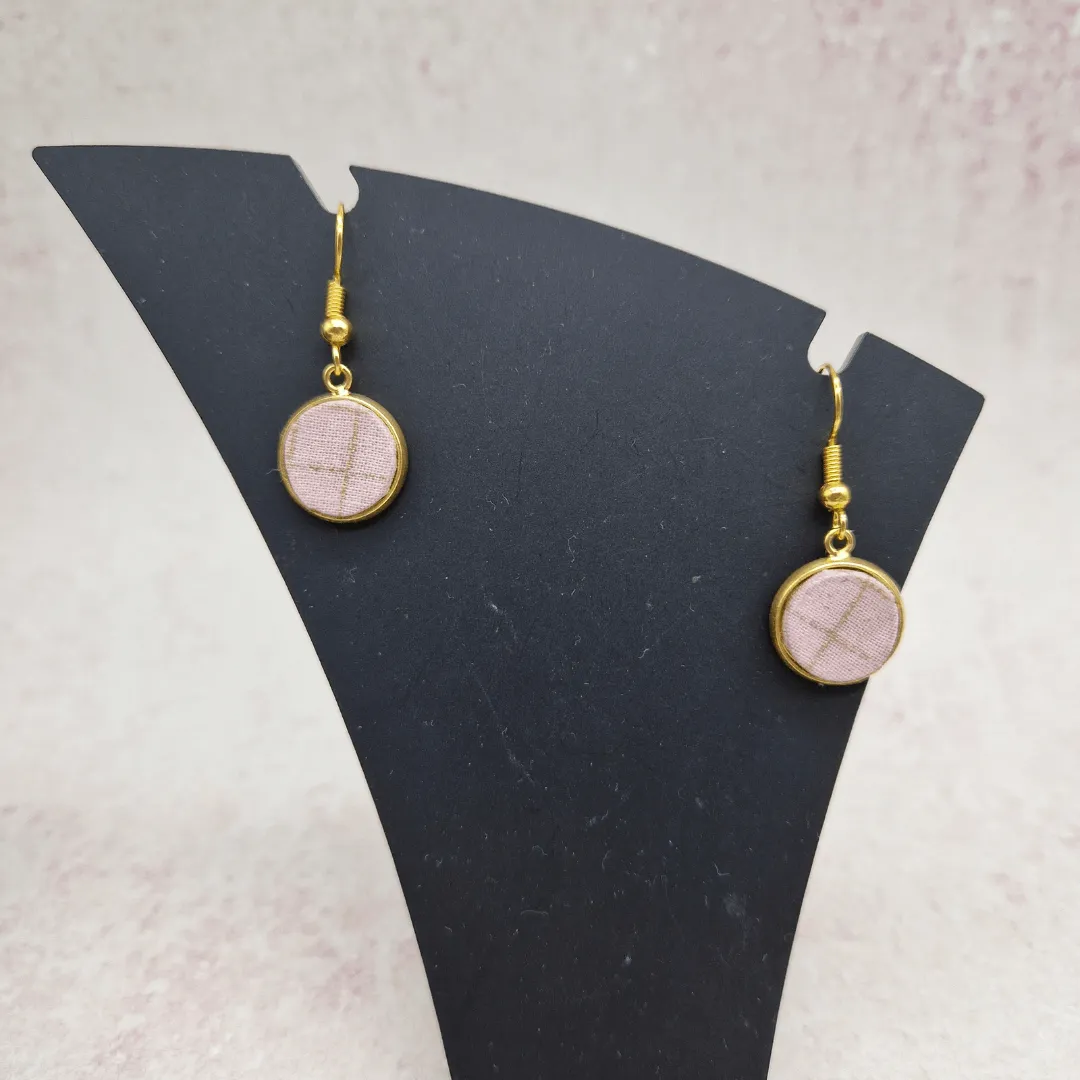 Fabric cabochon style earrings. various designs