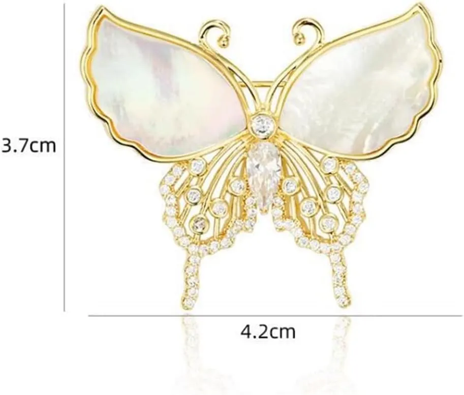 Fashion Elegant Crystal Butterfly Brooches Pin for Women Men Girls Ingenious Pearl Corsage Pin delicate accessory