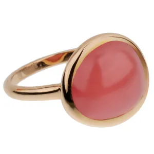 Fred of Paris 7ct Cabochon Rhodochrosite 18k Rose Gold Cocktail Ring Size 5 3/4