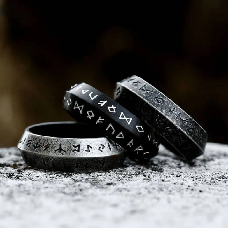Futhark Runes Men-Women Rings