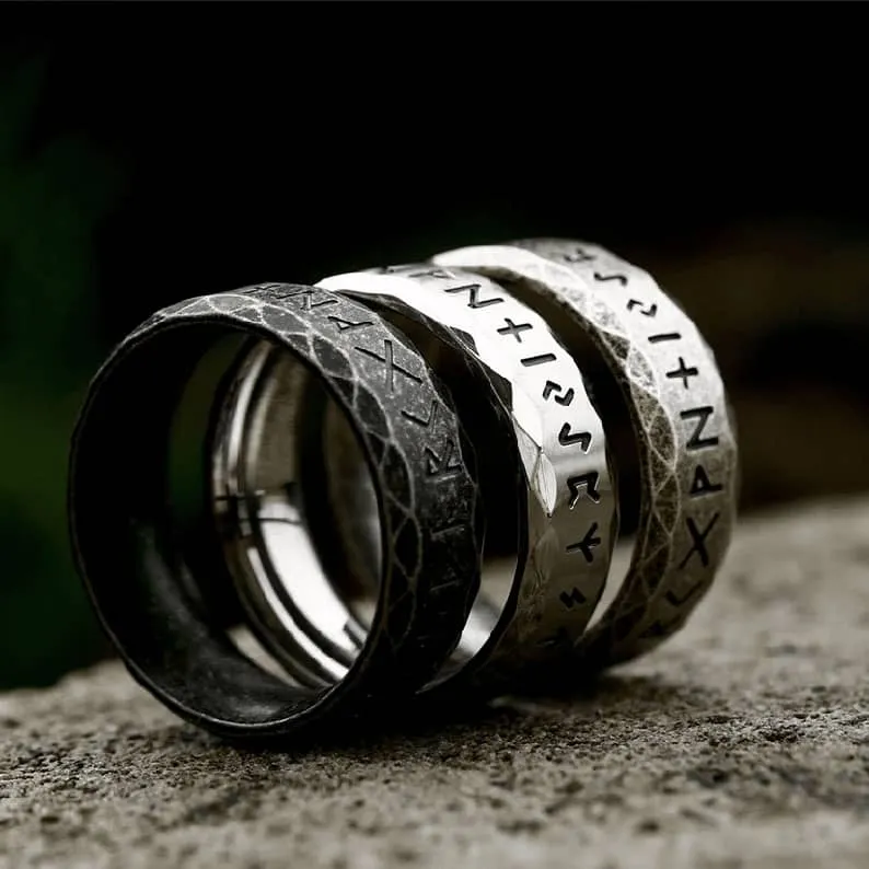 Futhark Runes Men-Women Rings