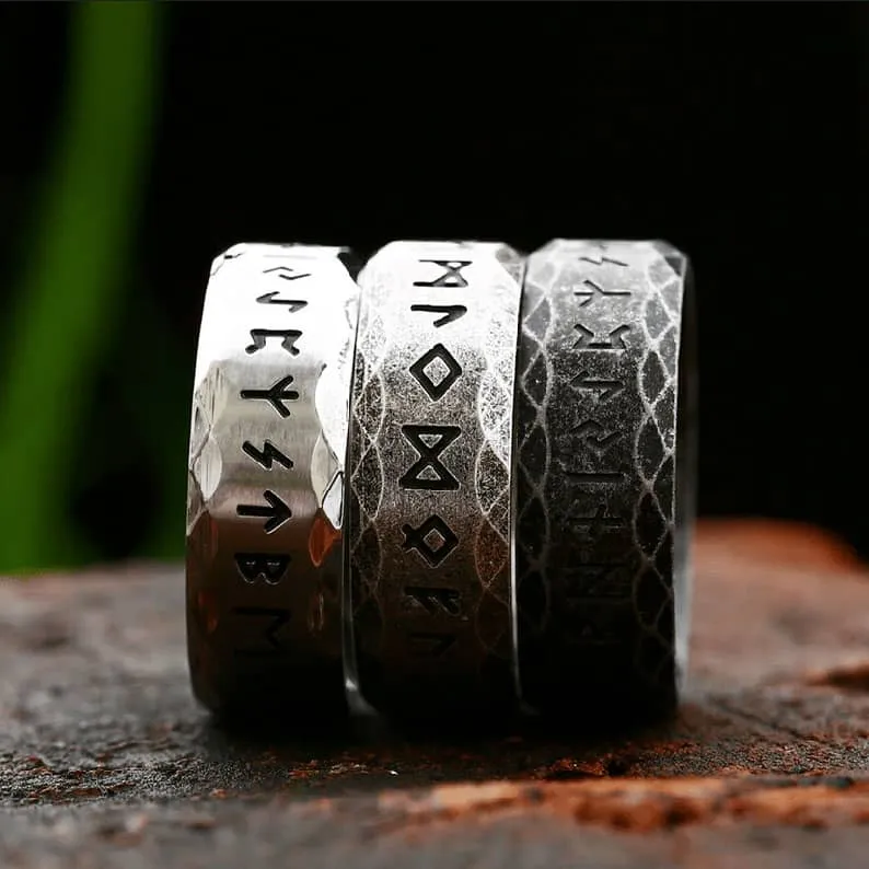 Futhark Runes Men-Women Rings