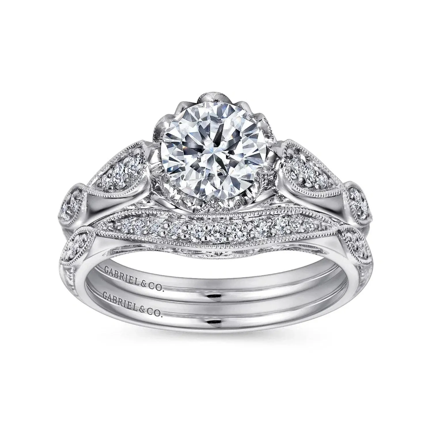 Gabriel & Co. "Jaelyn" Victorian Style Diamond Engagement Ring