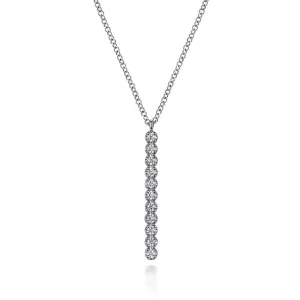 Gabriel & Co. Round Cut Vertical Bar Diamond Necklace Pendant