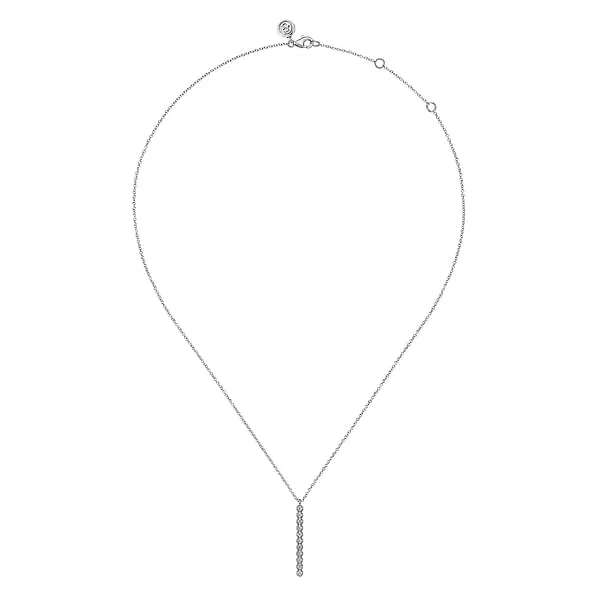 Gabriel & Co. Round Cut Vertical Bar Diamond Necklace Pendant