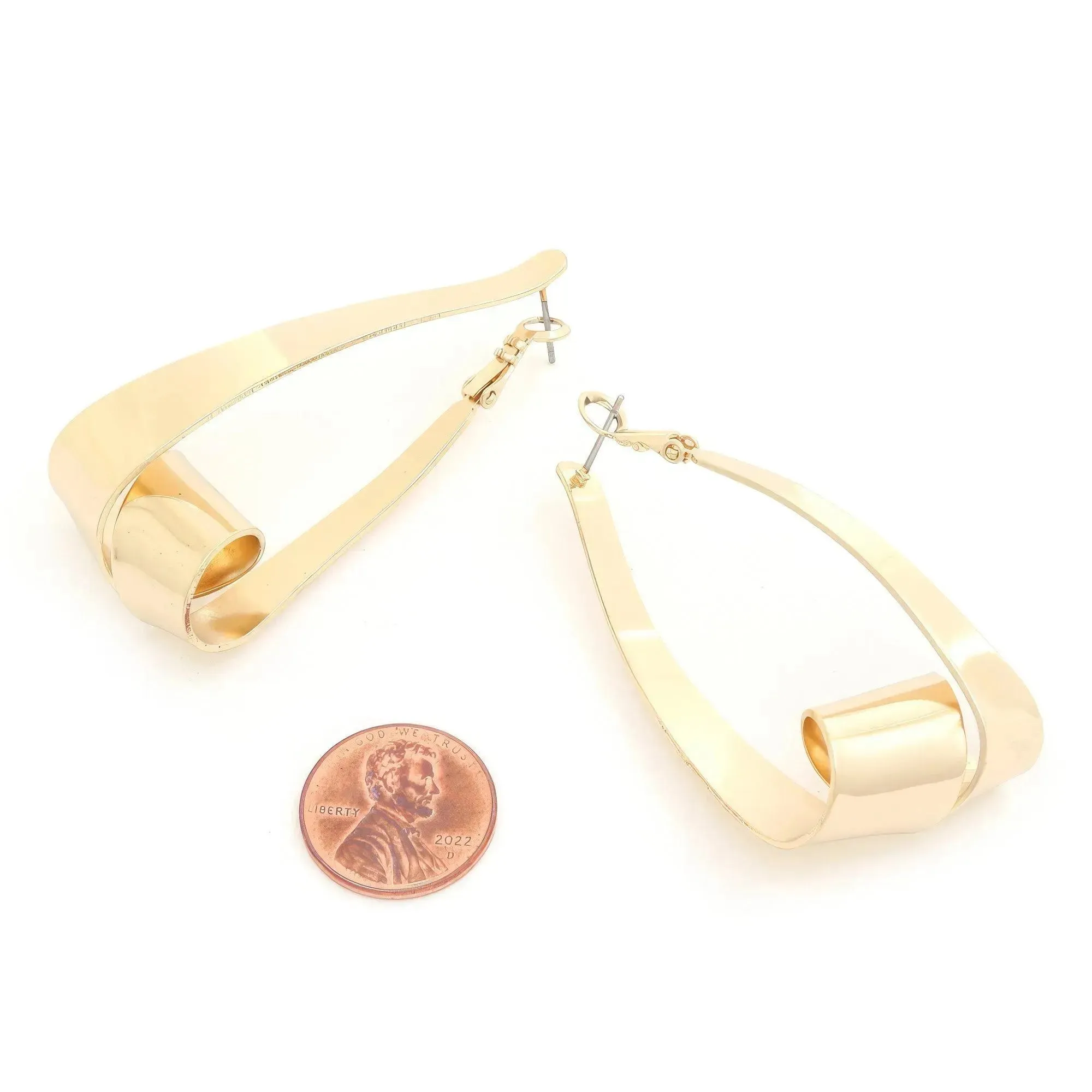 Geometric Gold Metal Dangle Earrings