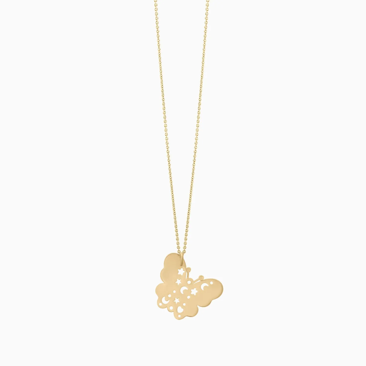 Gold Butterfly Necklace with Cut-Out Details