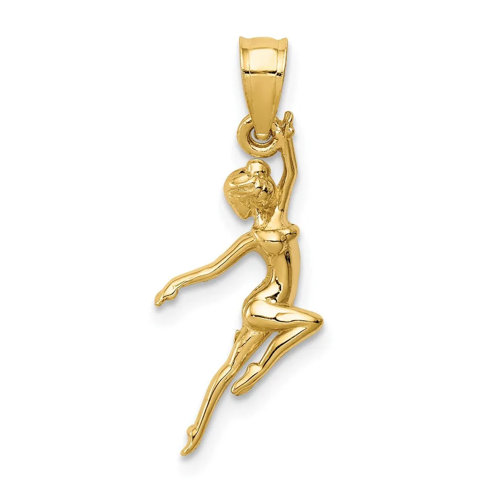 Gold Graceful Dancer Pendant Necklace