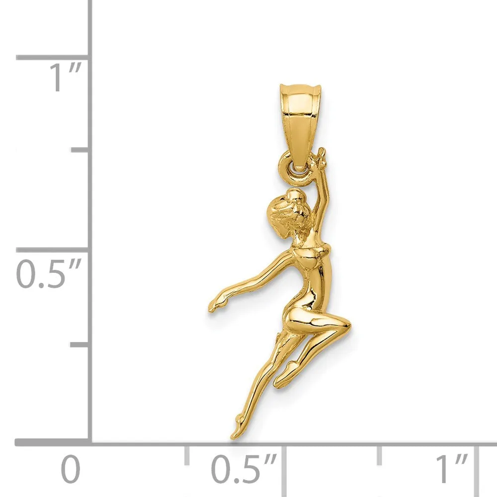 Gold Graceful Dancer Pendant Necklace