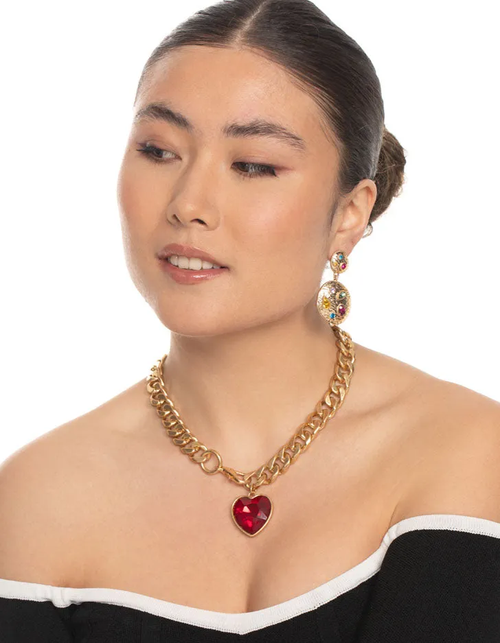 Gold Statement Heart Necklace