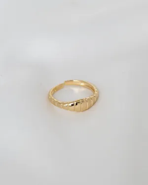 Golden Croissant Adjustable Ring