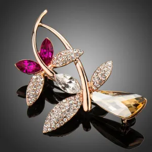 Golden Dragonflies Brooch Pin