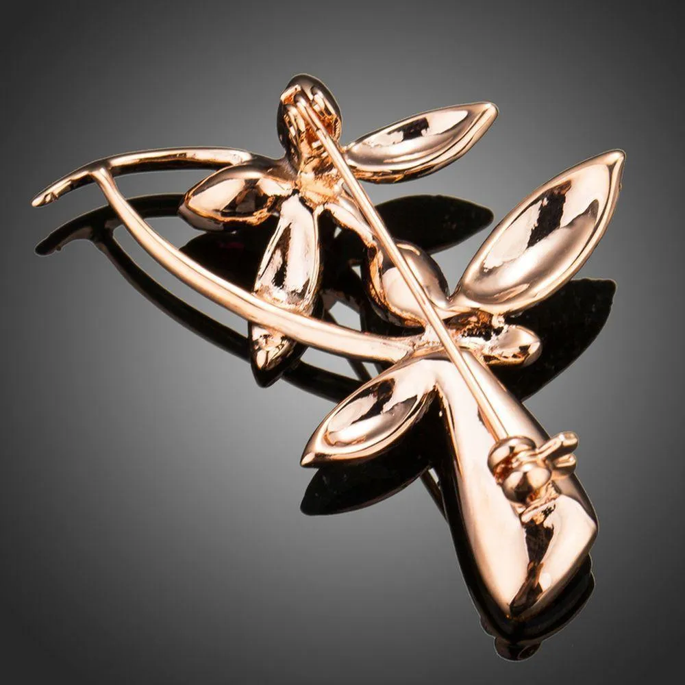 Golden Dragonflies Brooch Pin