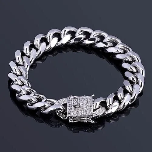 Gorgeous 12mm Oval Multi-Layer Twist Micro-Studded High-End Diamond Inlay 18K Gold Jewerly for Men