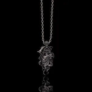 Gothic Skull Tentacle Demon Sterling Silver Pendant
