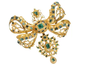 Grandeza - Emerald 18th C. Spanish Pendant Brooch