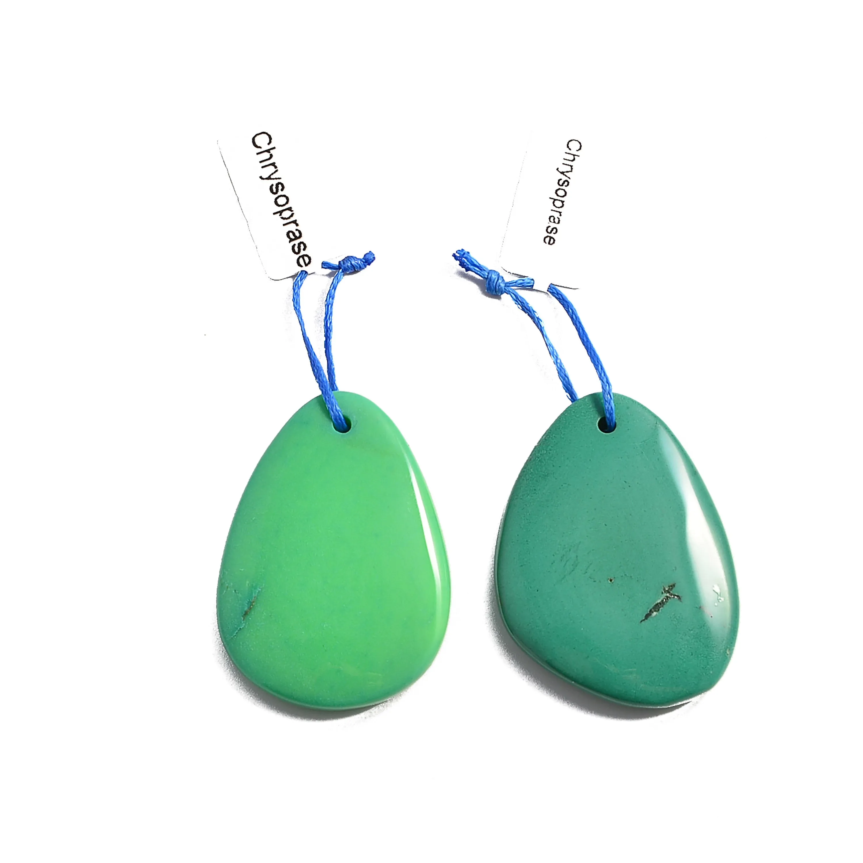 Green Chrysoprase Pendant Teardrop or Irregular Shape Approx 30x40mm