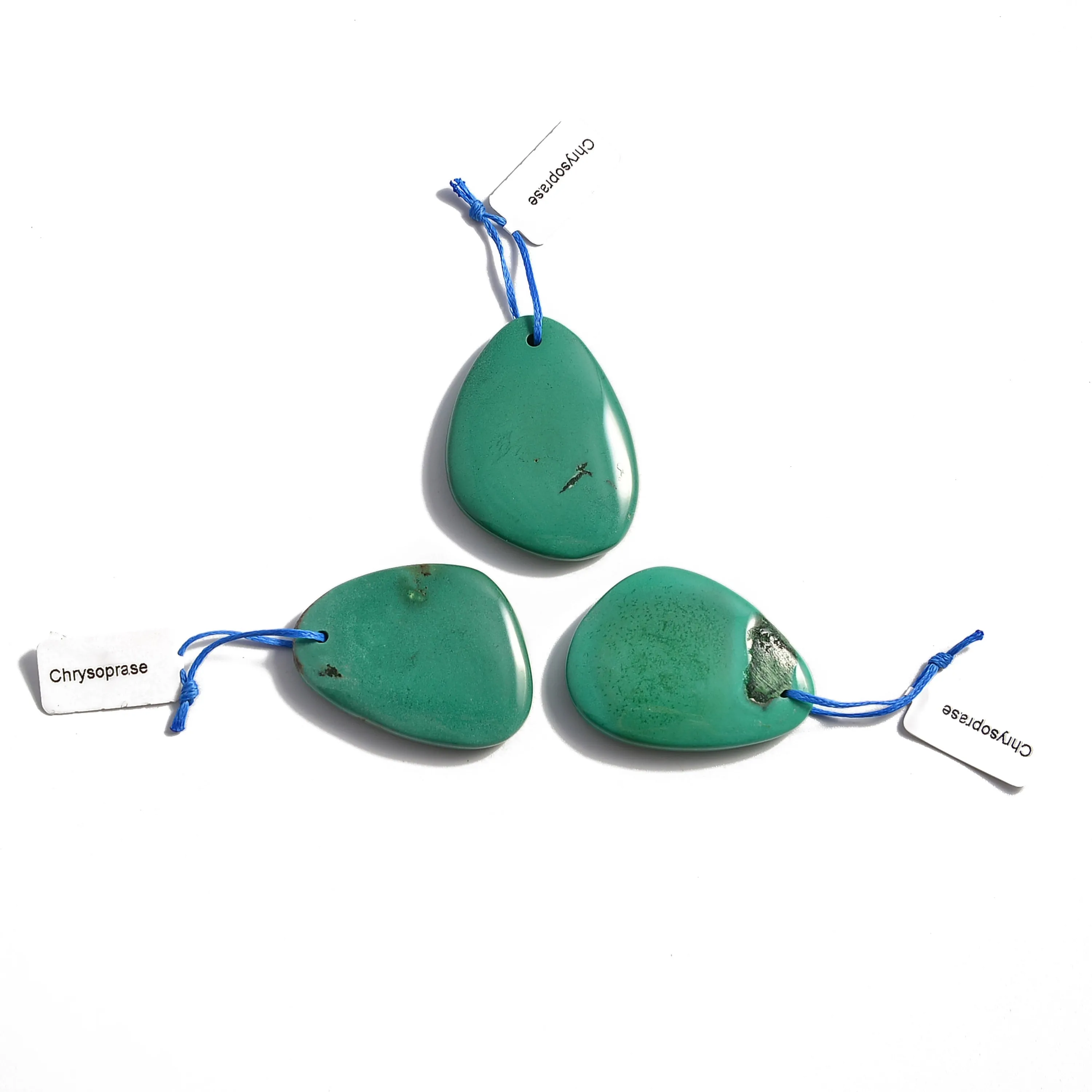 Green Chrysoprase Pendant Teardrop or Irregular Shape Approx 30x40mm