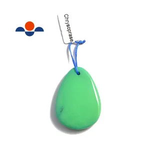 Green Chrysoprase Pendant Teardrop or Irregular Shape Approx 30x40mm