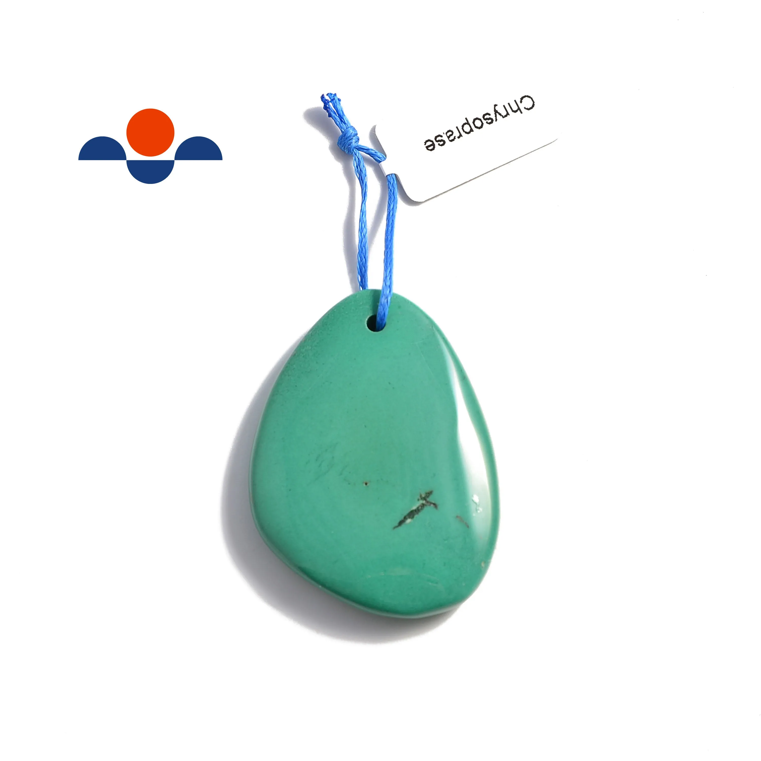 Green Chrysoprase Pendant Teardrop or Irregular Shape Approx 30x40mm