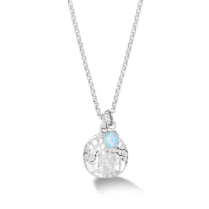 Hammered Disc & Opal Array Pendant