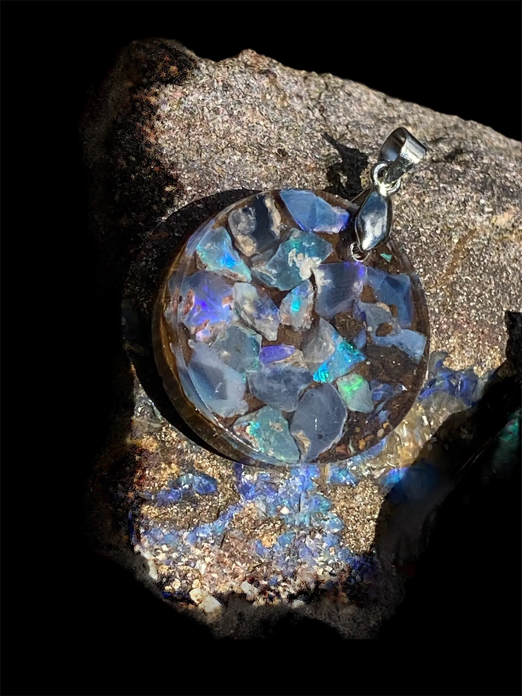 Handmade Australian Opal & Resin Pendants