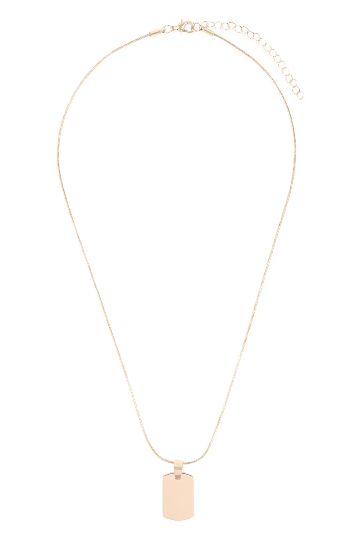 HDN3127 - BLANK DOG TAG WITH LAYERED CHAIN NECKLACE