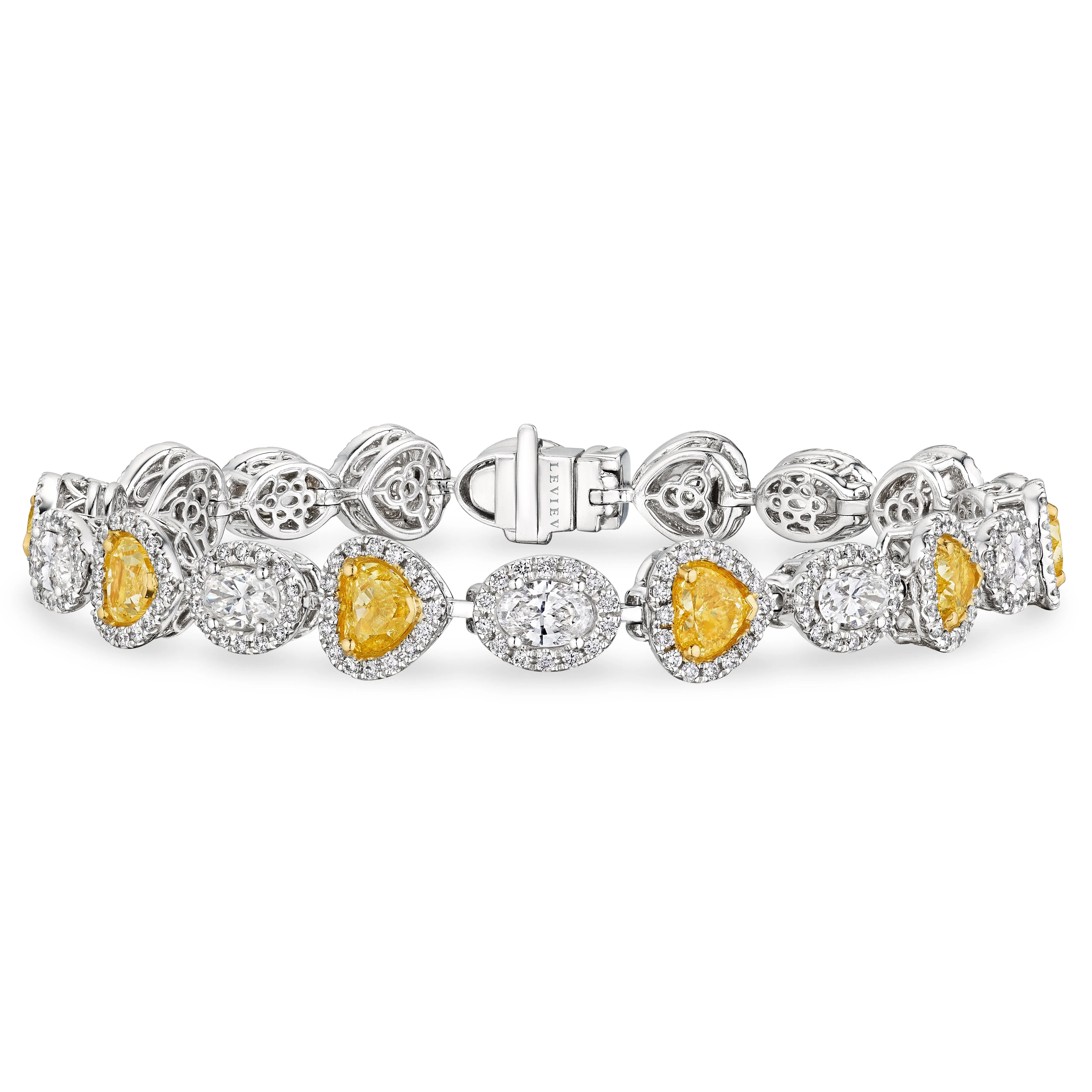 Heart Shaped Fancy Yellow Diamond Bracelet, 5.5 CT
