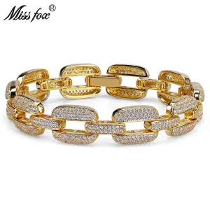 High Quality Micro-Studded CZ Diamond  18K Gold Plated  Men's Bracelet