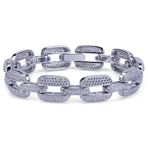 High Quality Micro-Studded CZ Diamond  18K Gold Plated  Men's Bracelet