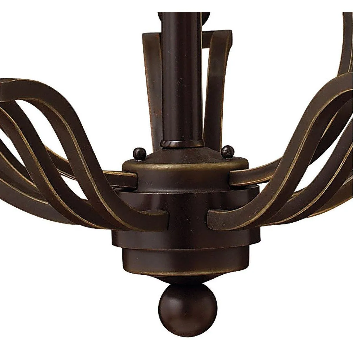 Hinkley 4655OB Bolla 5 Light Pendant Olde Bronze Amber Glass