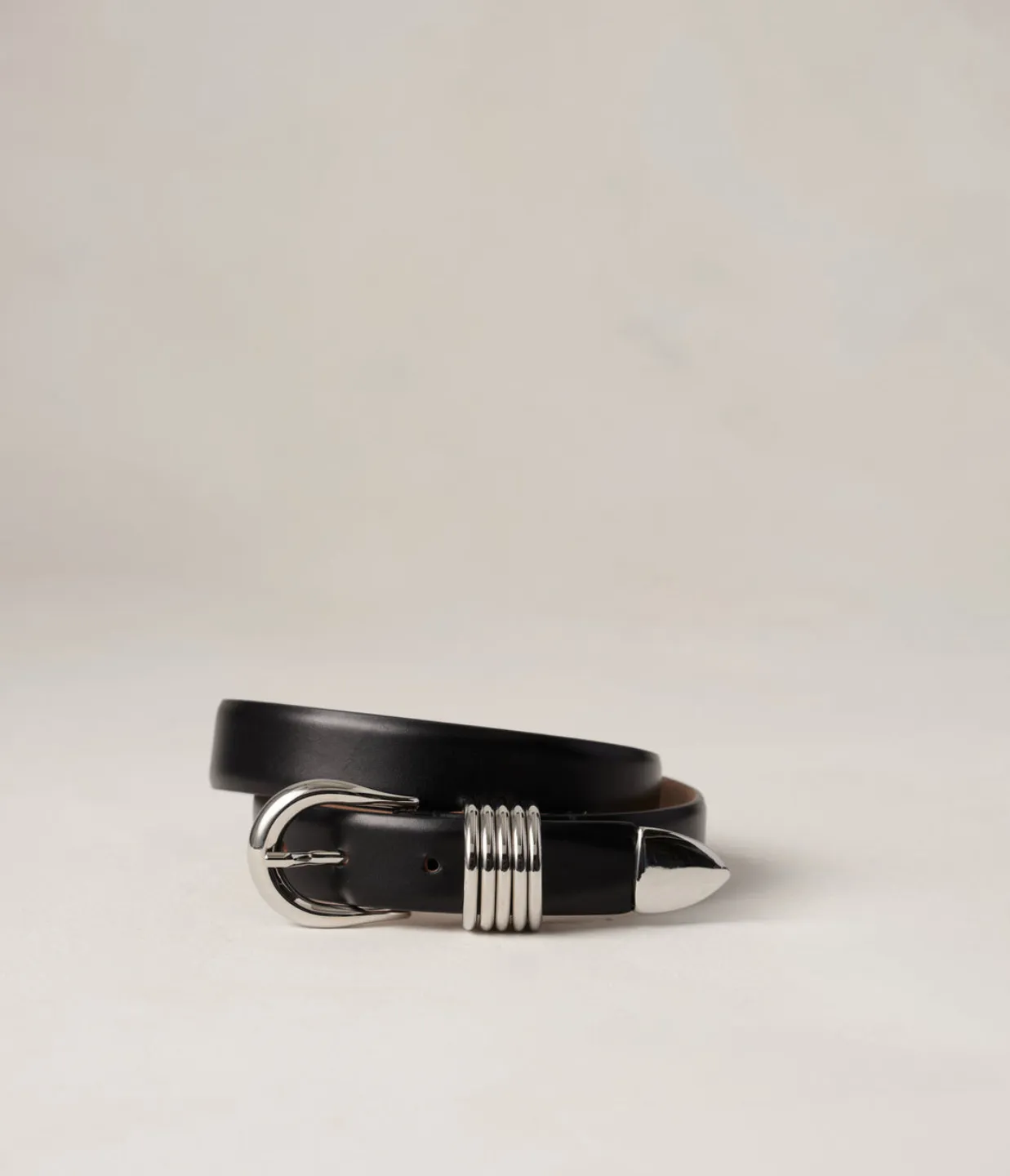 Hollyhock Belt in Black and Silver