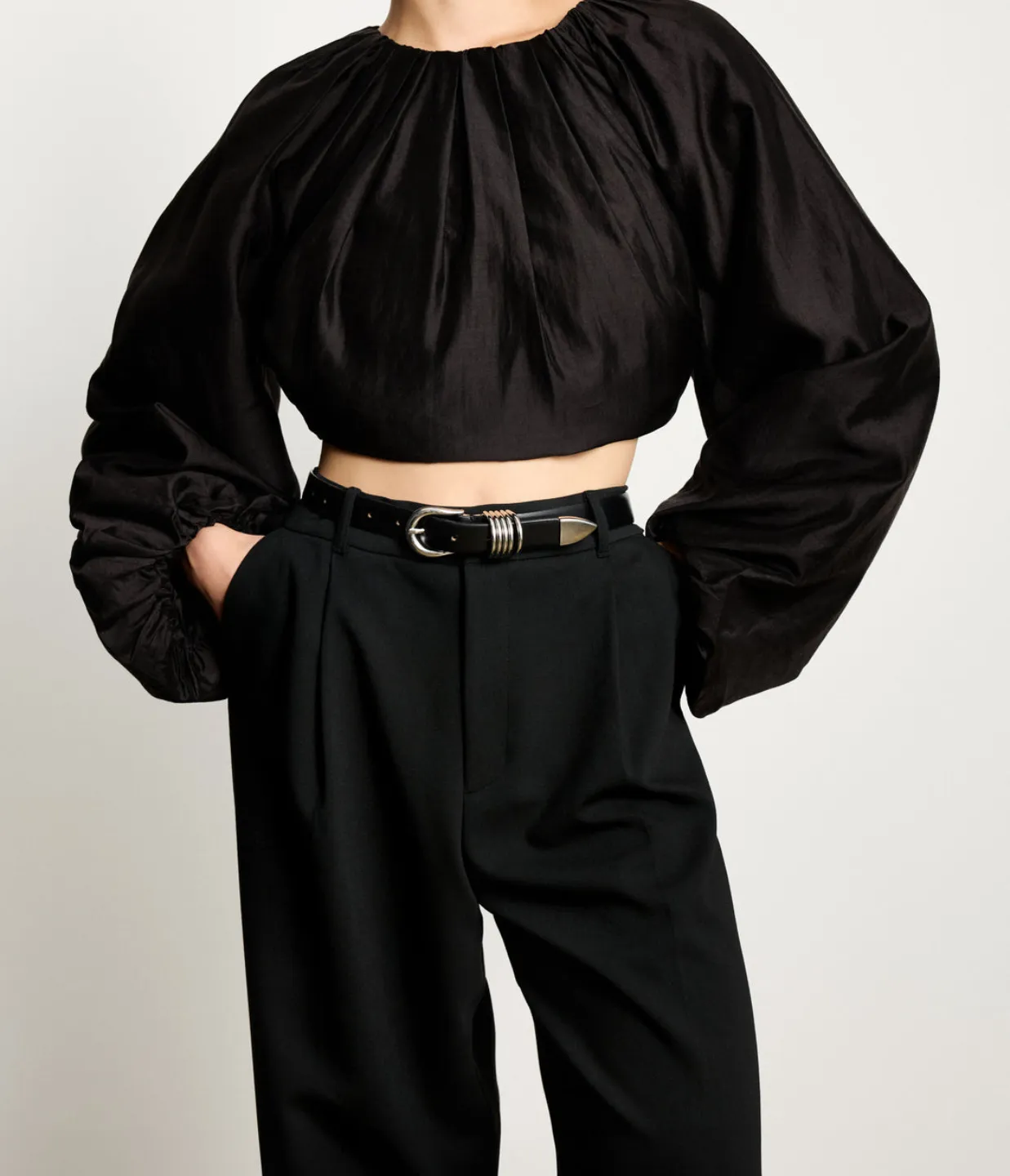 Hollyhock Belt in Black and Silver