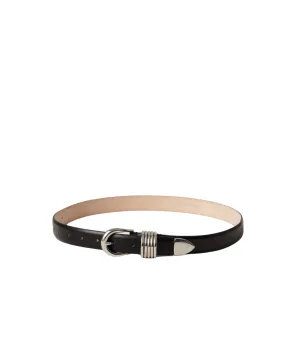 Hollyhock Belt in Black and Silver