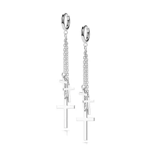 Hoop Earrings with Cross Dangle