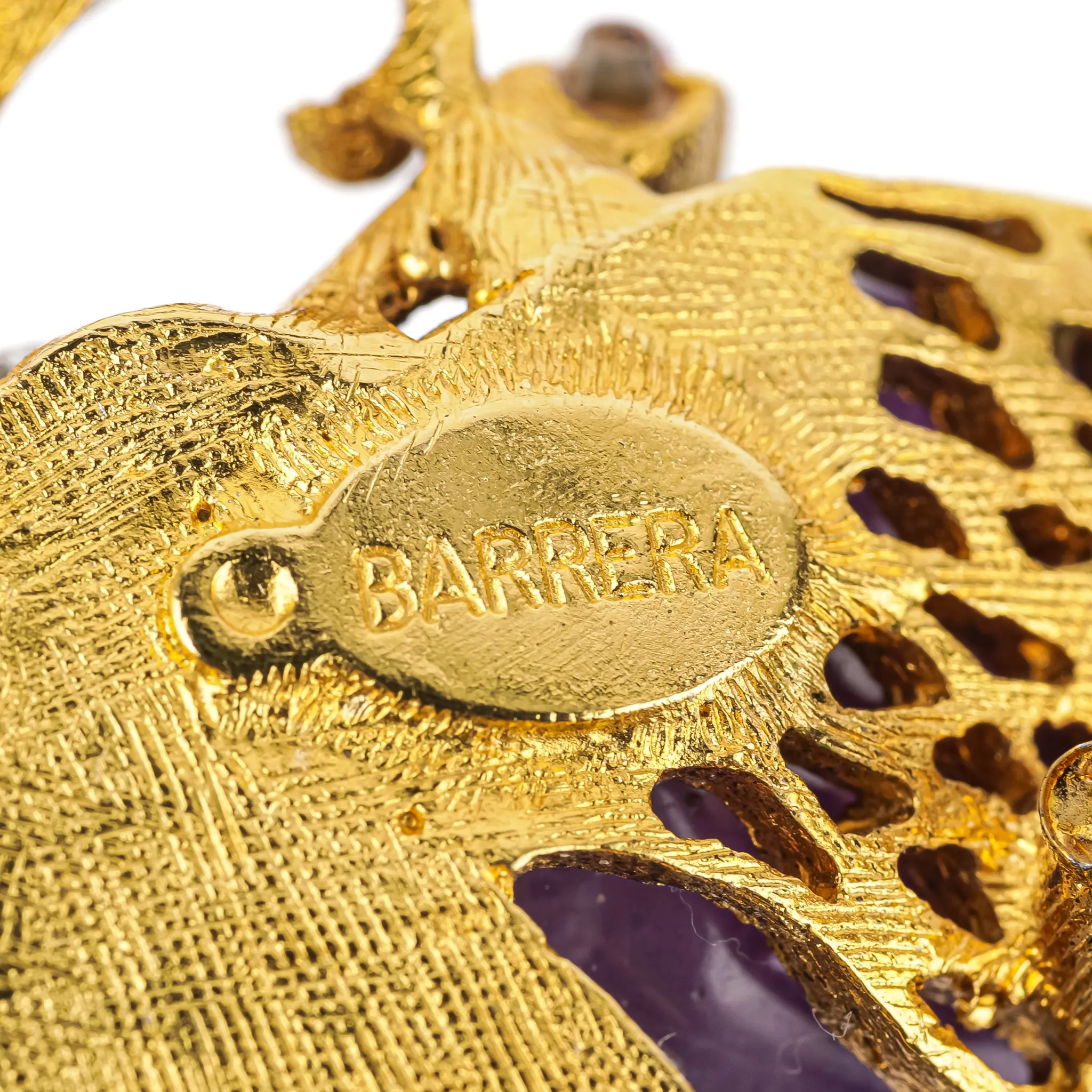 JOSE MARIA BARRERA Amethyst Garnet Butterfly Brooch