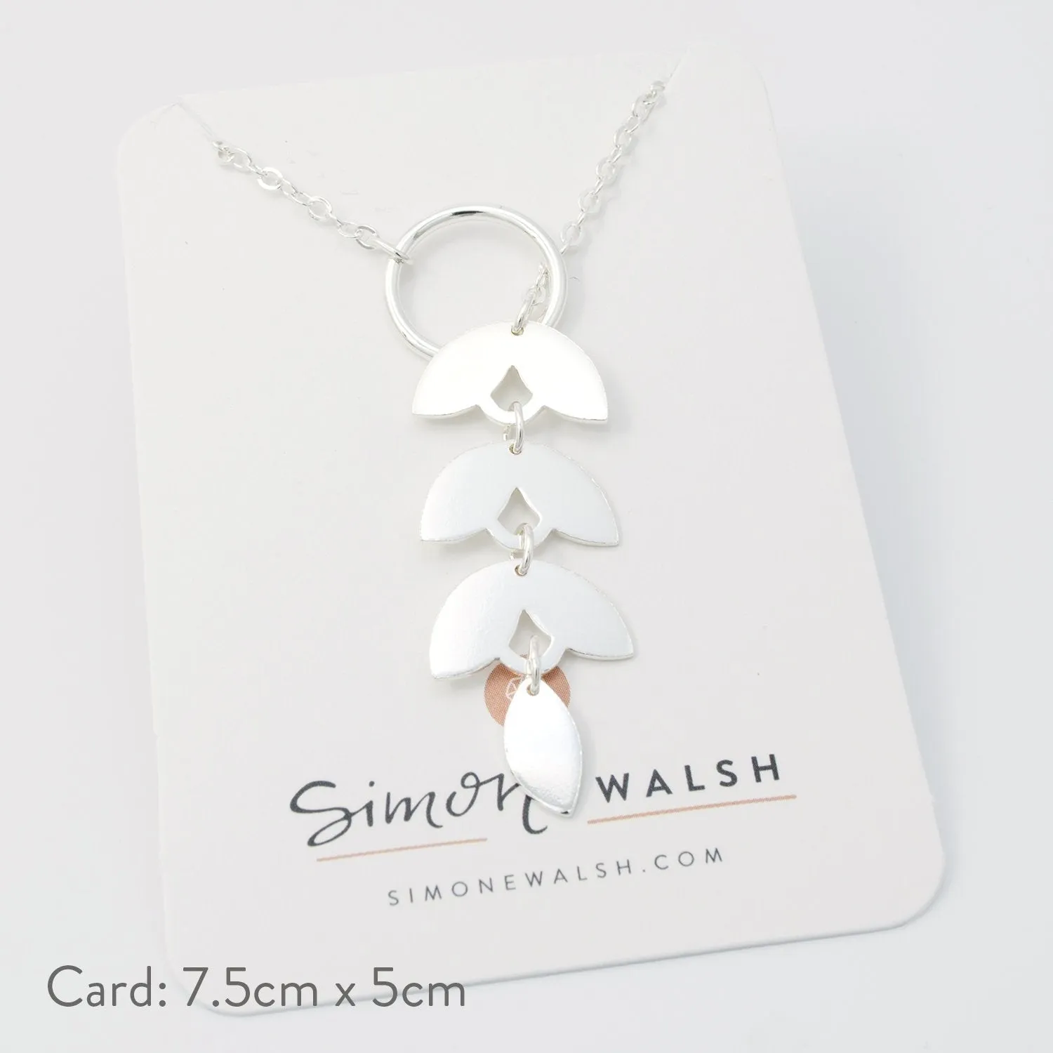 Leaves Silver Lariat Necklace