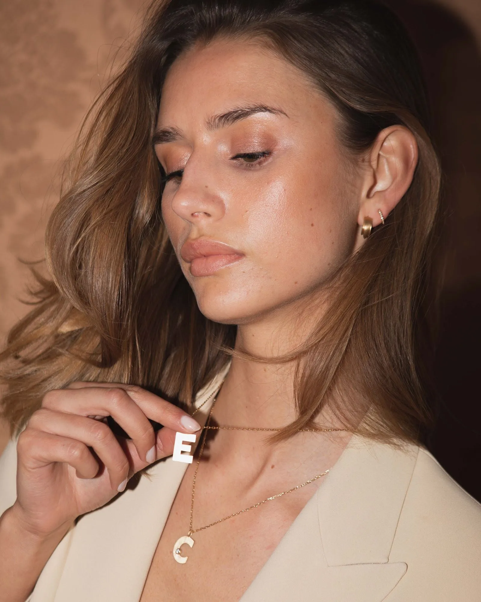 Letter K 18K Gold Pendant