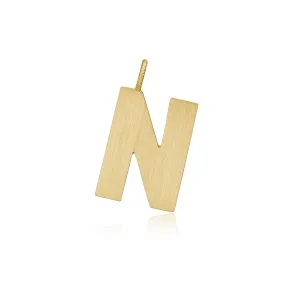 Letter N 18K Gold Pendant