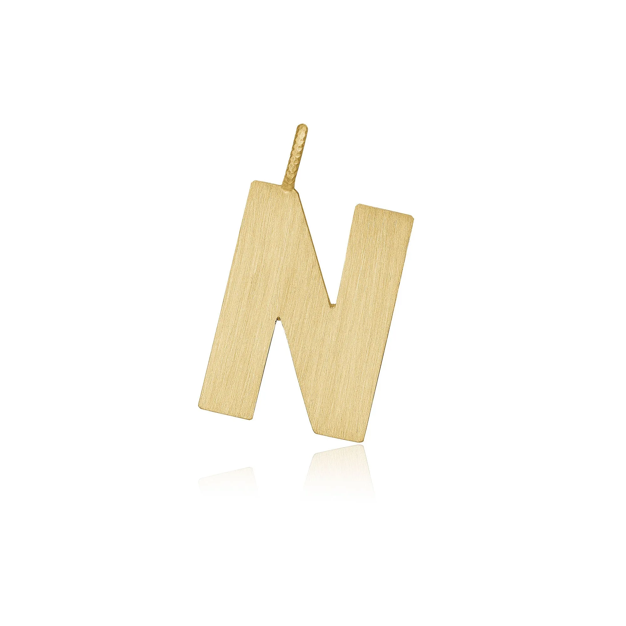 Letter N 18K Gold Pendant