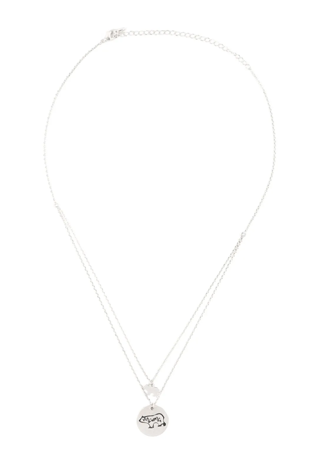 LNB249 - MAMA BEAR DOUBLE LAYER PENDANT NECKLACE