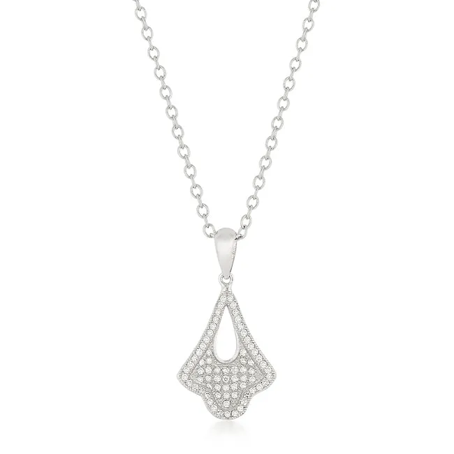 LOVCIA Elegant Teardrop Rhodium Pendant