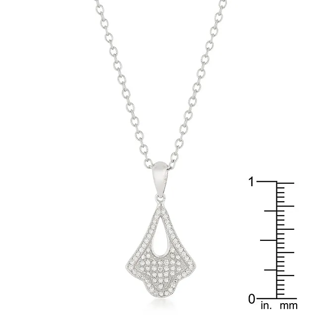 LOVCIA Elegant Teardrop Rhodium Pendant