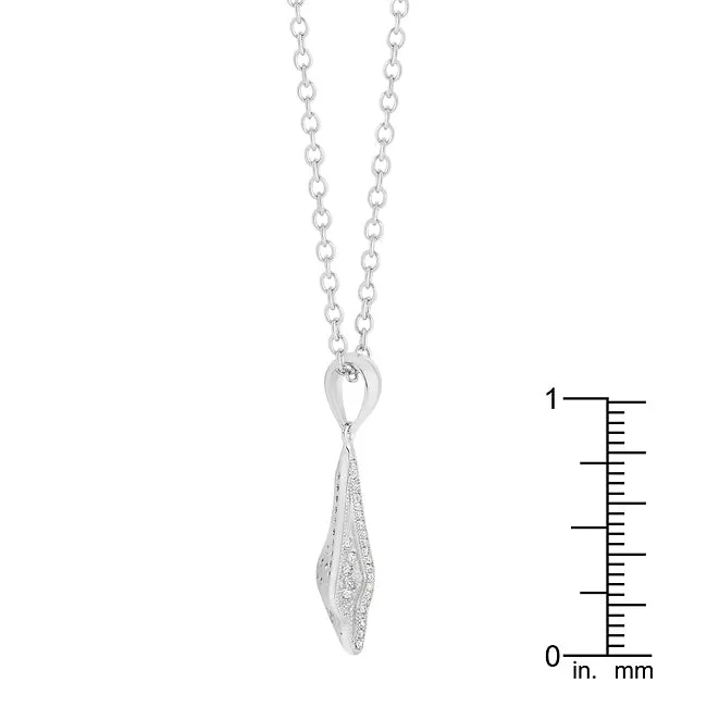 LOVCIA Elegant Teardrop Rhodium Pendant