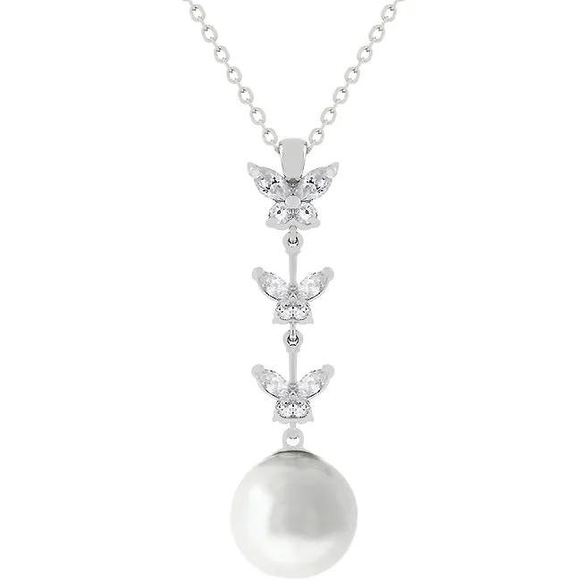 LOVCIA Fluttering Butterfly Pearl Necklace