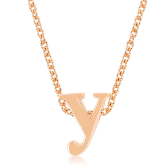 LOVCIA Rose Gold Tone Y Initial Necklace