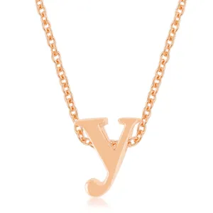 LOVCIA Rose Gold Tone Y Initial Necklace